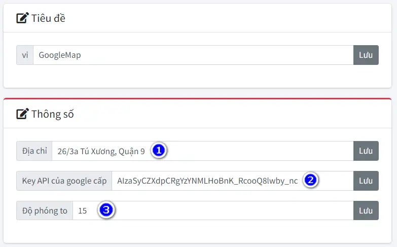 Instructions for configuring Google Map for website