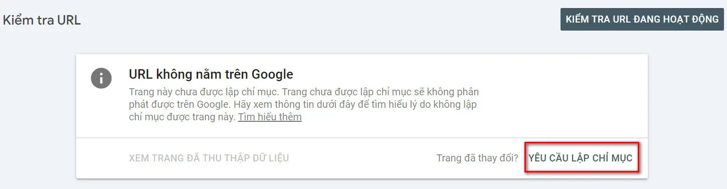 Hướng dẫn Đăng ký URL nội dung mới lên Google