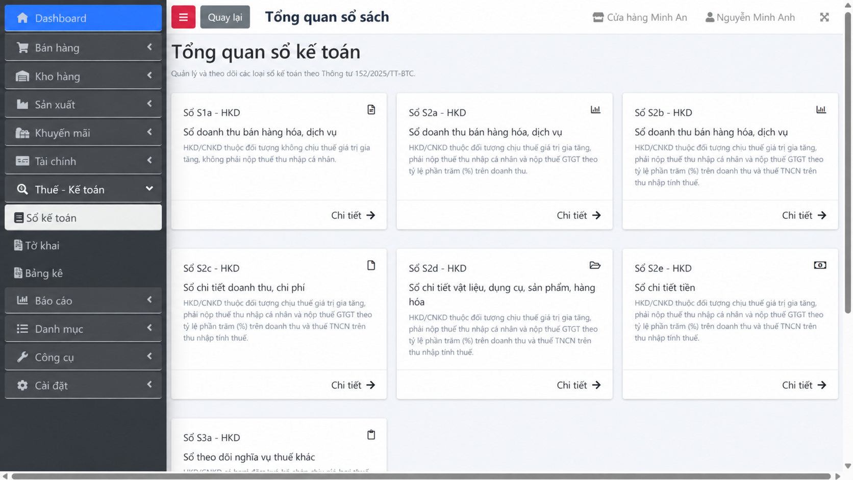 Tổng quan các sổ kế toán trên Dybi POS