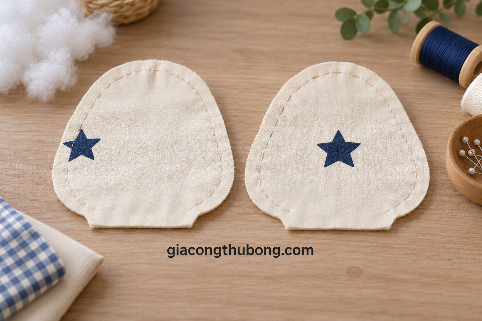 Vị trí hình cần đối chiếu với vùng còn thấy sau may, không chỉ mép cắt.