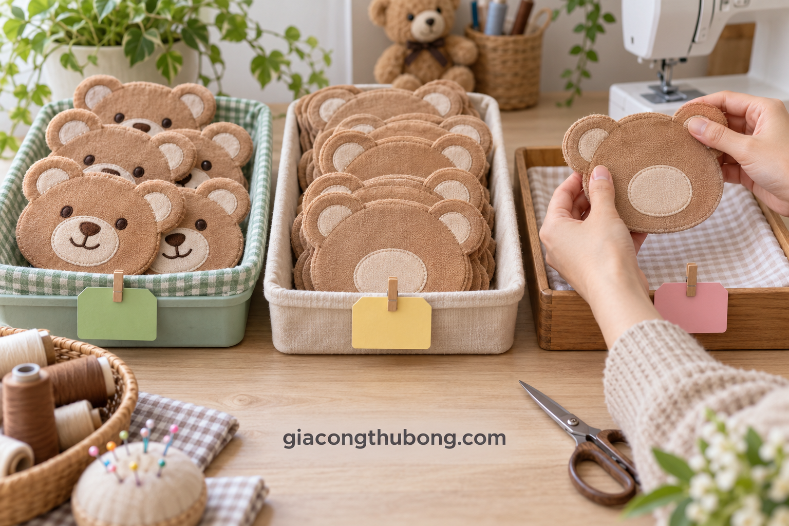 Tách phần đã làm, chưa làm và chờ xem lại trước khi bàn giao sang may.