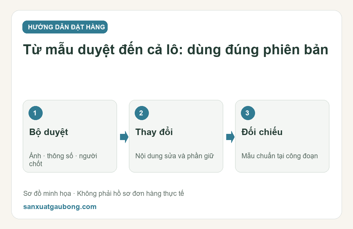 Từ mẫu duyệt đến hàng loạt: quản lý phiên bản để tránh sai thiết kế