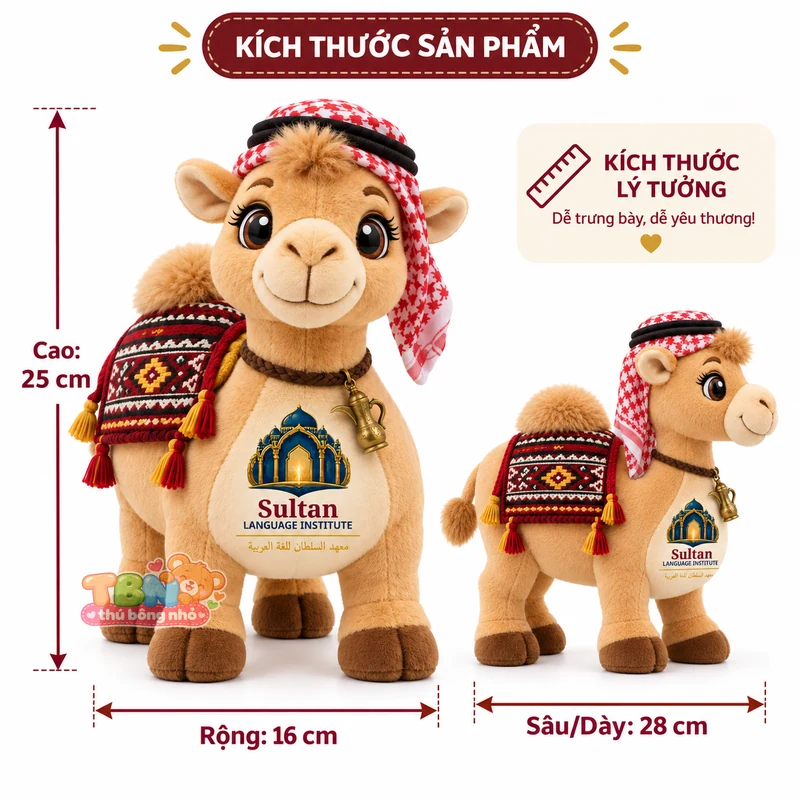 Ảnh bổ sung của Lạc đà bông Sultan gắn logo đặt may theo yêu cầu