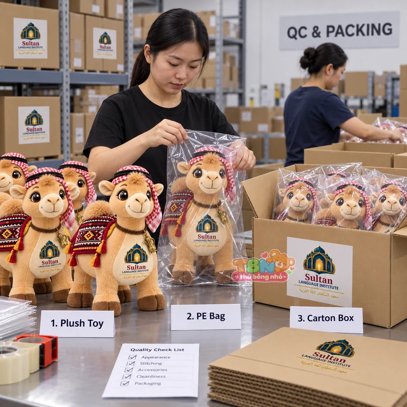 Ảnh bổ sung của Lạc đà bông Sultan gắn logo đặt may theo yêu cầu