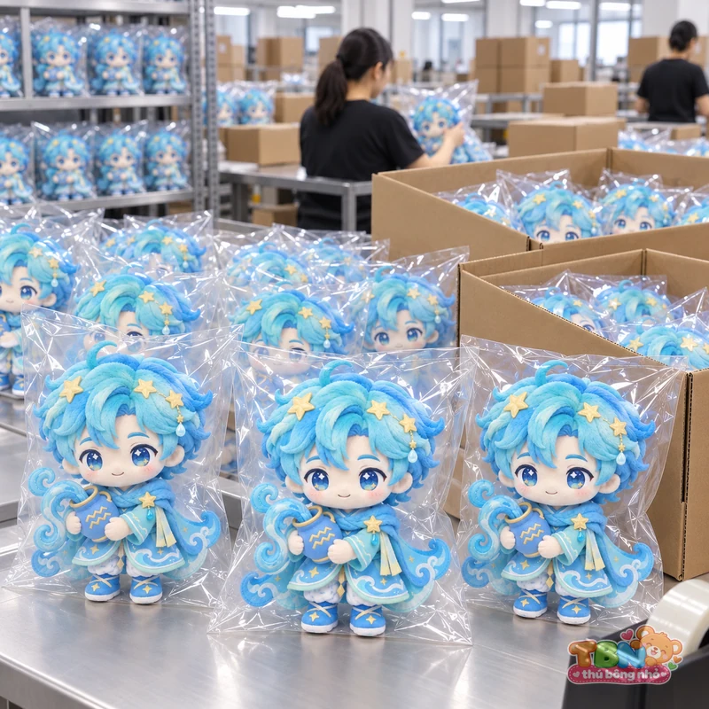 Ảnh bổ sung của Thú bông Bảo Bình Aquarius chibi ôm bình nước theo yêu cầu