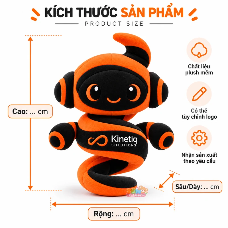 Ảnh bổ sung của Linh vật bông Kinetiq Solutions theo yêu cầu