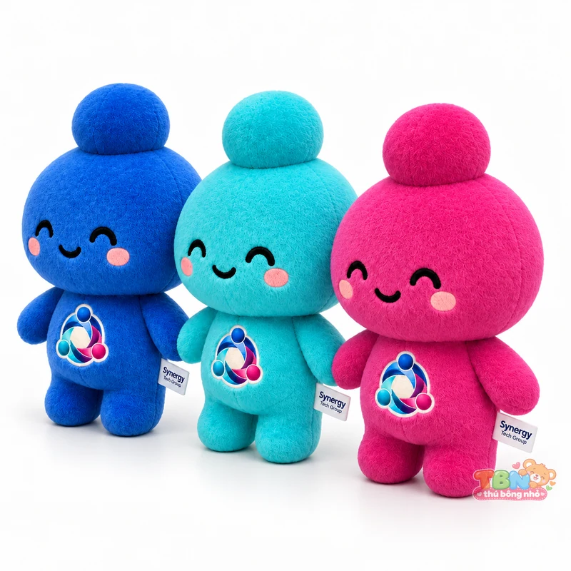 Ảnh bổ sung của Thú bông Mini Synergy Trio ba màu gắn logo theo yêu cầu