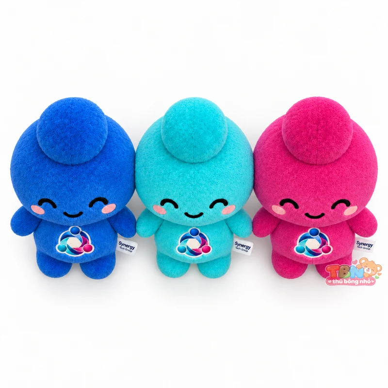 Ảnh bổ sung của Thú bông Mini Synergy Trio ba màu gắn logo theo yêu cầu