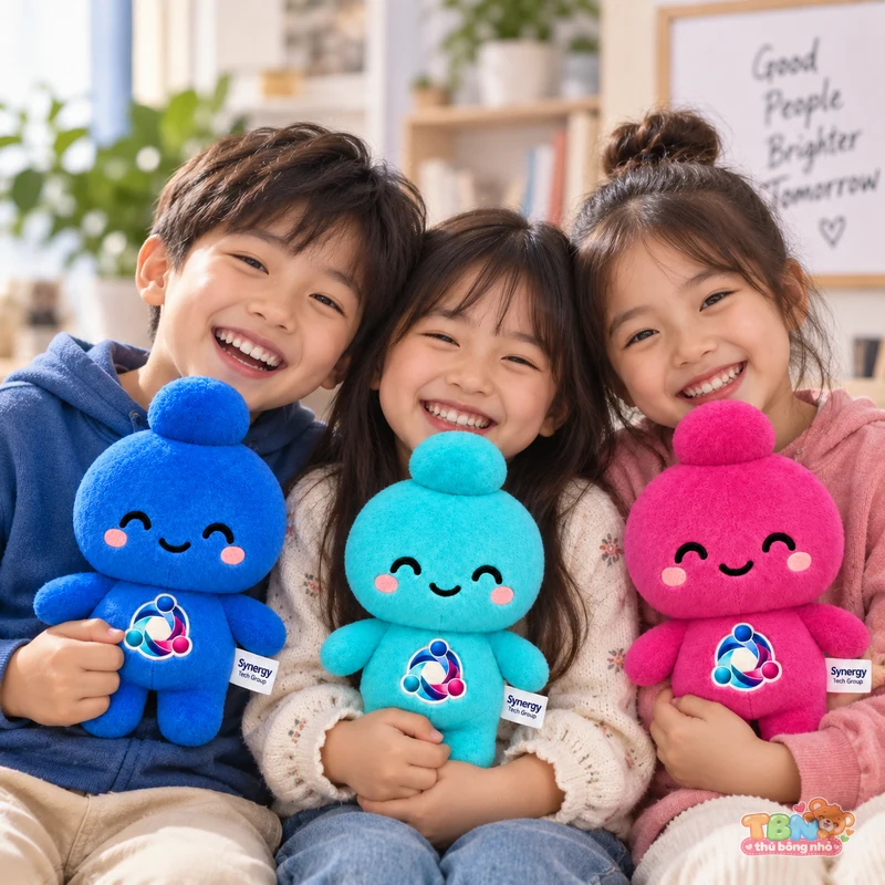 Ảnh bổ sung của Thú bông Mini Synergy Trio ba màu gắn logo theo yêu cầu