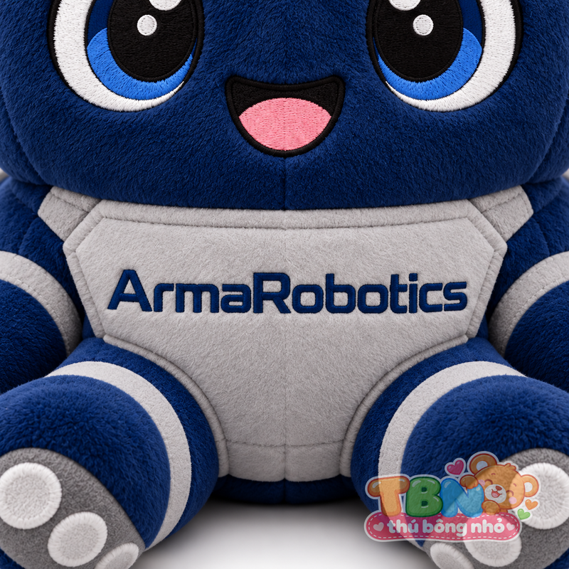 Thú bông Bạch tuộc ArmaRobotics – chi tiết logo trên mẫu tham khảo