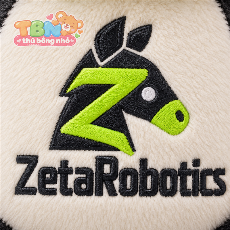 Thú bông Ngựa vằn ZetaRobotics – chi tiết logo trên mẫu tham khảo