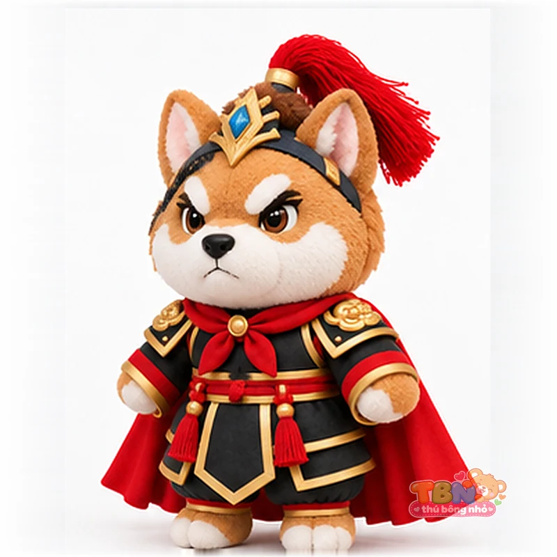 Thú bông Shiba Tuất võ tướng chibi theo yêu cầu – góc nghiêng 45 độ