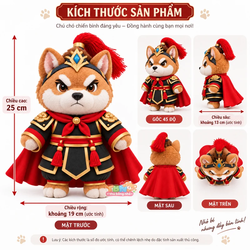 Ảnh bổ sung của Thú bông Shiba Tuất võ tướng chibi theo yêu cầu