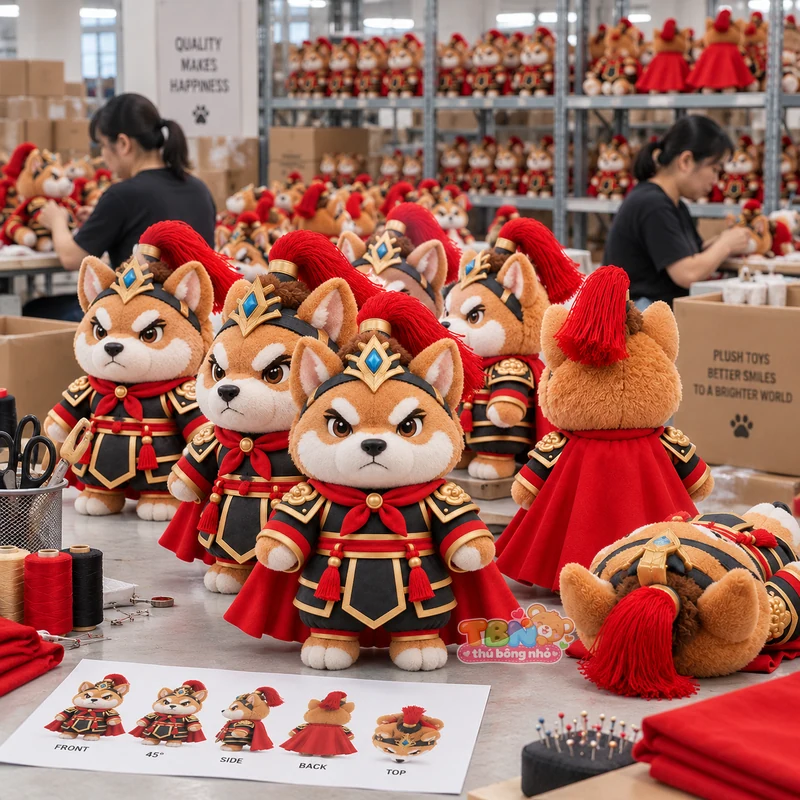 Ảnh bổ sung của Thú bông Shiba Tuất võ tướng chibi theo yêu cầu