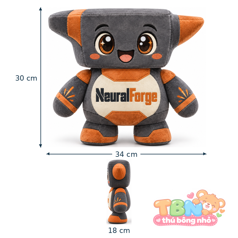 Ảnh bổ sung của Thú bông Robot thợ rèn NeuralForge đặt may theo yêu cầu