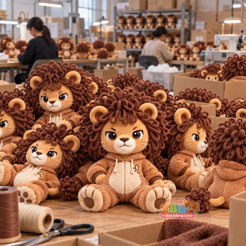 Ảnh bổ sung của Thú bông Sư Tử Leo chibi bờm xoăn đặt may theo yêu cầu