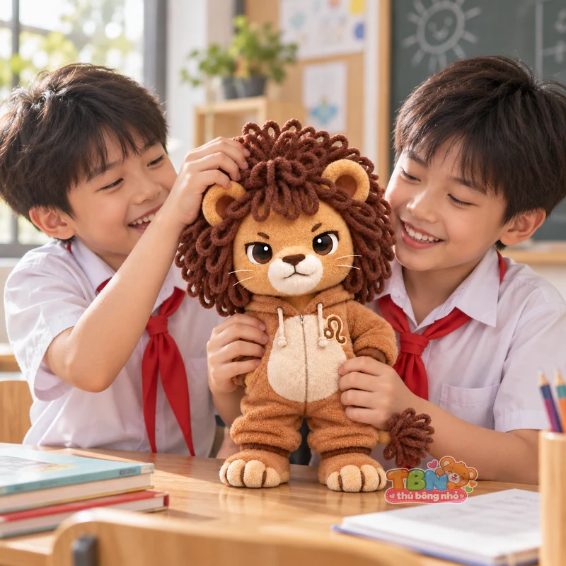 Ảnh bổ sung của Thú bông Sư Tử Leo chibi bờm xoăn đặt may theo yêu cầu