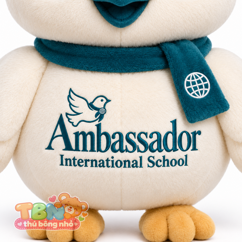 Thú bông Bồ câu Ami Ambassador – chi tiết logo trên mẫu tham khảo