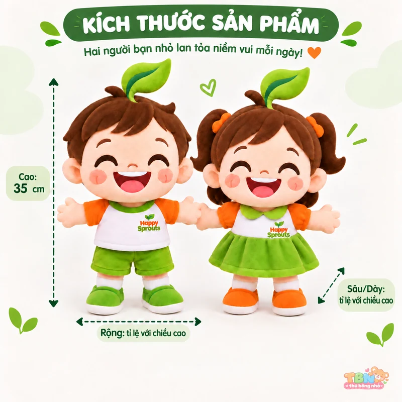 Ảnh bổ sung của Búp bê mầm xanh Happy Sprouts đặt may theo yêu cầu