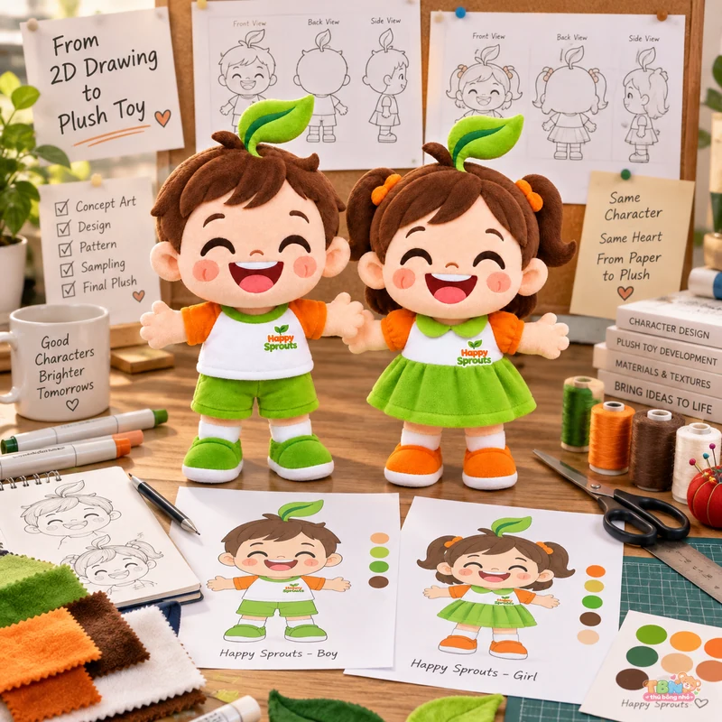 Ảnh bổ sung của Búp bê mầm xanh Happy Sprouts đặt may theo yêu cầu