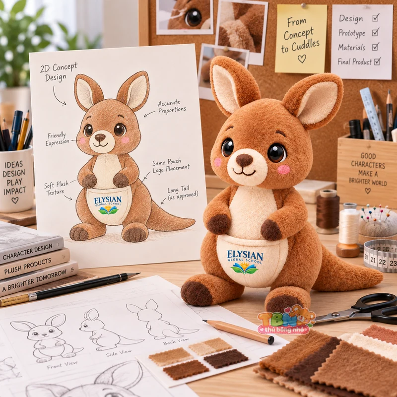 Ảnh bổ sung của Thú bông kangaroo Elysian đặt may theo yêu cầu