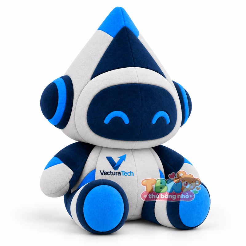 Robot bông Vectura Tech đặt may theo yêu cầu – góc nghiêng 45 độ
