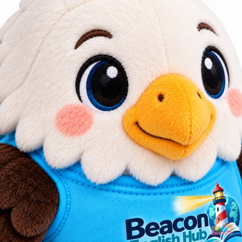 Thú bông đại bàng Beacon chibi đặt may theo yêu cầu – chi tiết bề mặt và nhận diện