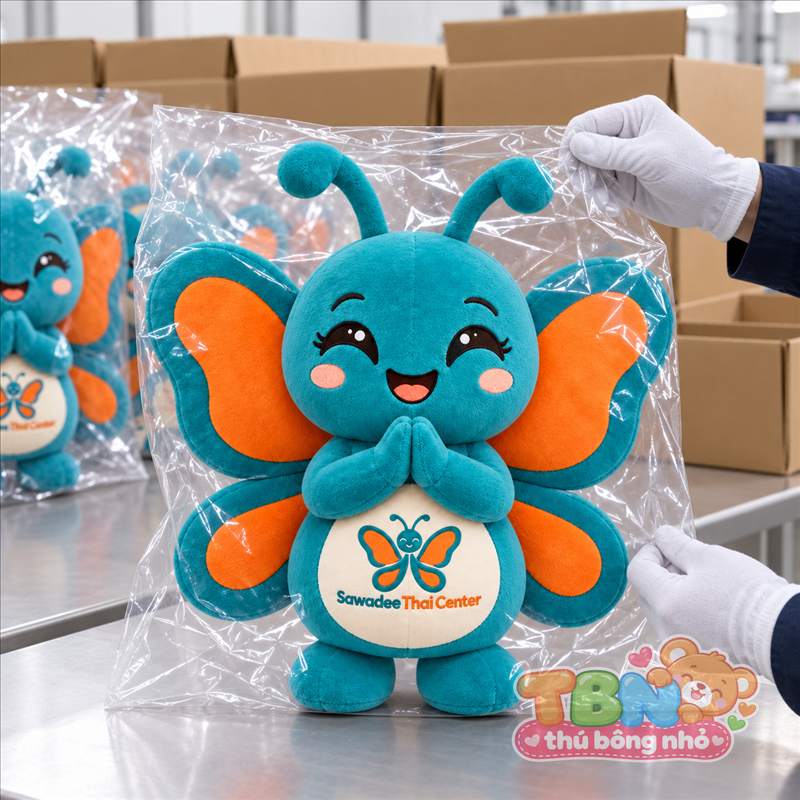 Ảnh bổ sung của Thú bông Bướm chào Wai Sawadee đặt may theo yêu cầu