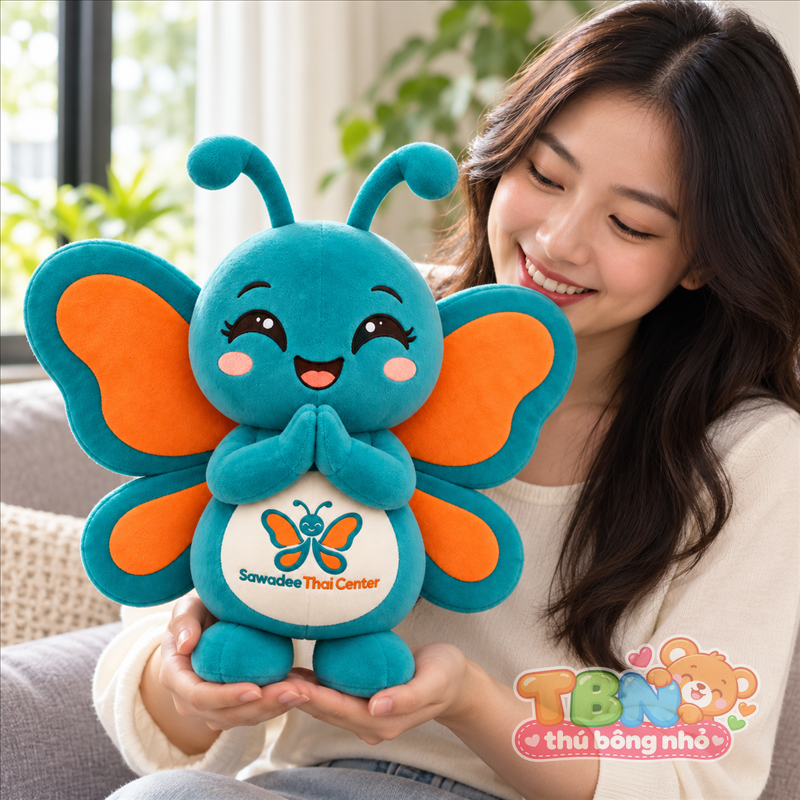 Ảnh bổ sung của Thú bông Bướm chào Wai Sawadee đặt may theo yêu cầu
