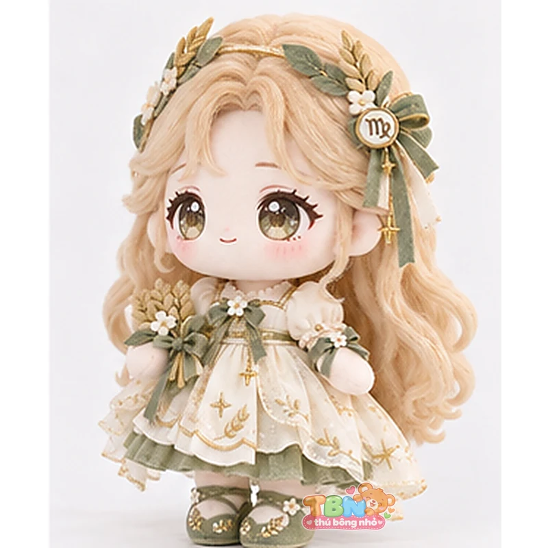Búp bê bông Xử Nữ chibi hoa lúa theo yêu cầu – góc nghiêng 45 độ