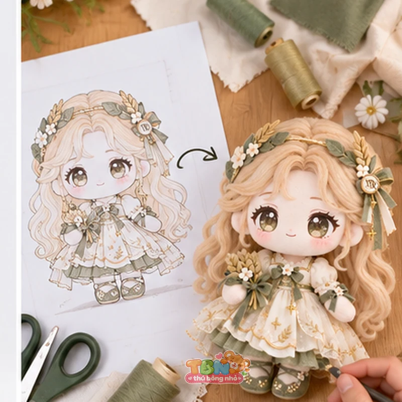 Ảnh bổ sung của Búp bê bông Xử Nữ chibi hoa lúa theo yêu cầu
