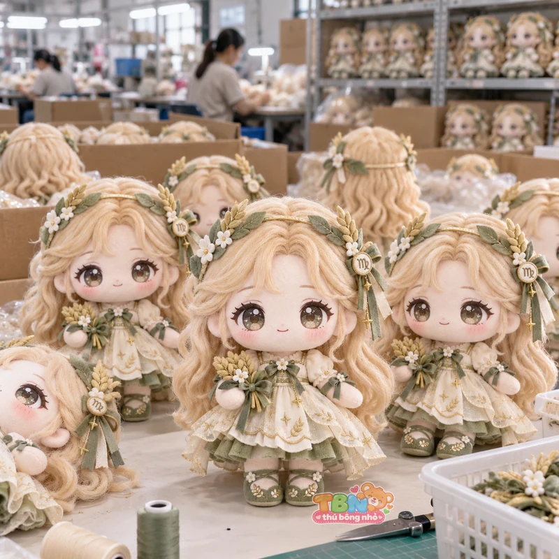 Ảnh bổ sung của Búp bê bông Xử Nữ chibi hoa lúa theo yêu cầu