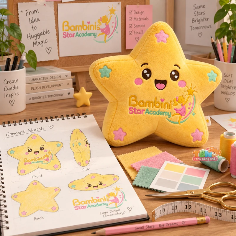 Ảnh bổ sung của Thú bông ngôi sao Bambini gắn logo đặt may riêng