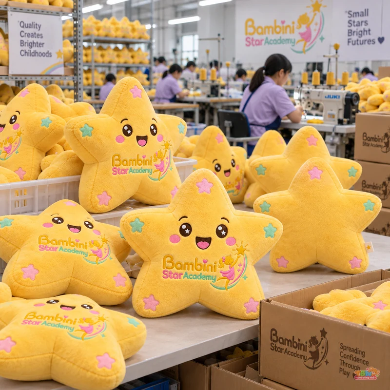 Ảnh bổ sung của Thú bông ngôi sao Bambini gắn logo đặt may riêng