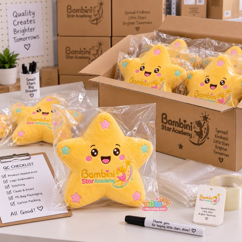 Ảnh bổ sung của Thú bông ngôi sao Bambini gắn logo đặt may riêng