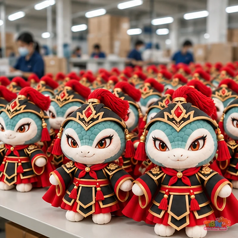 Ảnh bổ sung của Thú bông rắn Tỵ võ tướng chibi theo yêu cầu