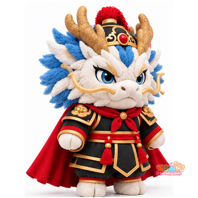 Thú bông Rồng Thìn võ tướng chibi đặt may theo yêu cầu – góc nghiêng 45 độ