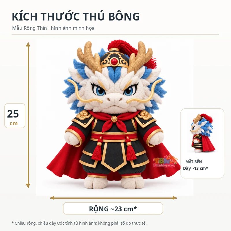 Ảnh bổ sung của Thú bông Rồng Thìn võ tướng chibi đặt may theo yêu cầu