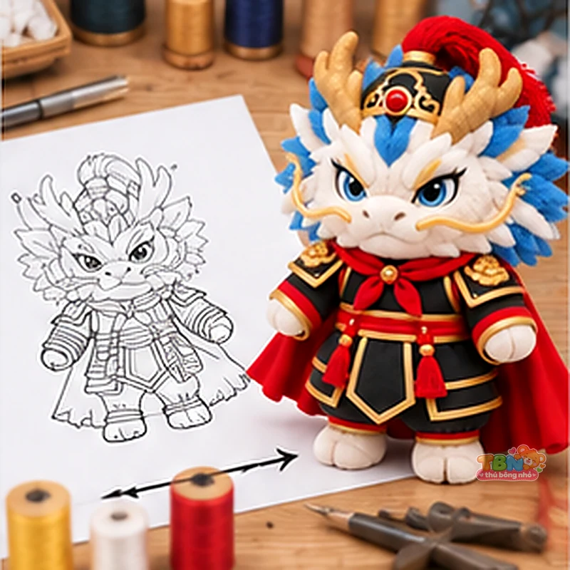Ảnh bổ sung của Thú bông Rồng Thìn võ tướng chibi đặt may theo yêu cầu