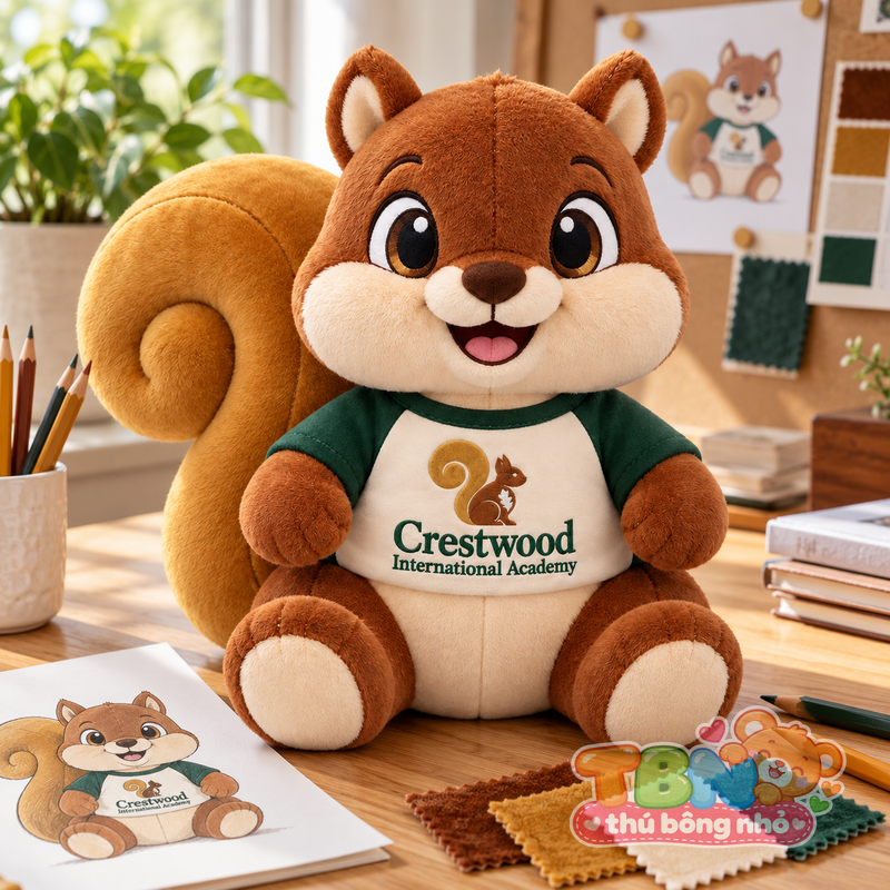 Ảnh bổ sung của Thú bông Sóc Woody Crestwood đặt may theo yêu cầu