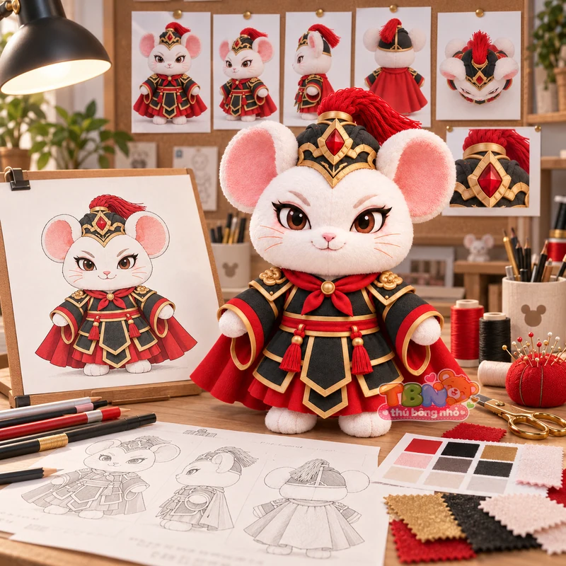 Ảnh bổ sung của Chuột bông Tý võ tướng đặt may theo yêu cầu