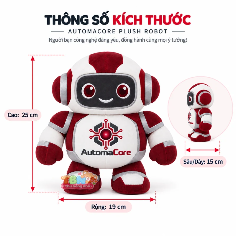 Ảnh bổ sung của Thú bông robot AutomaCore gắn logo theo yêu cầu