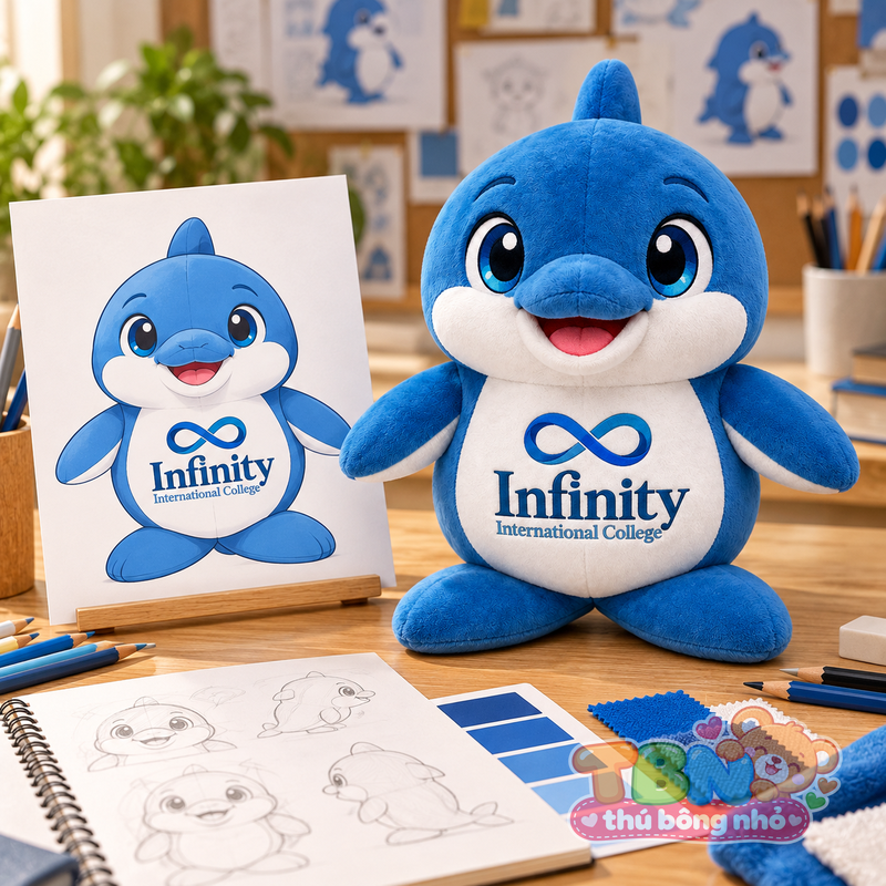 Ảnh bổ sung của Thú bông Cá heo Infi Infinity đặt may theo yêu cầu