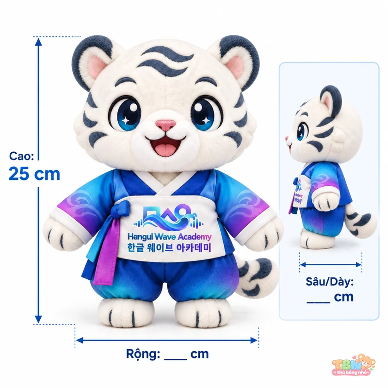 Ảnh bổ sung của Thú bông hổ trắng Baekho Wave đặt may theo yêu cầu