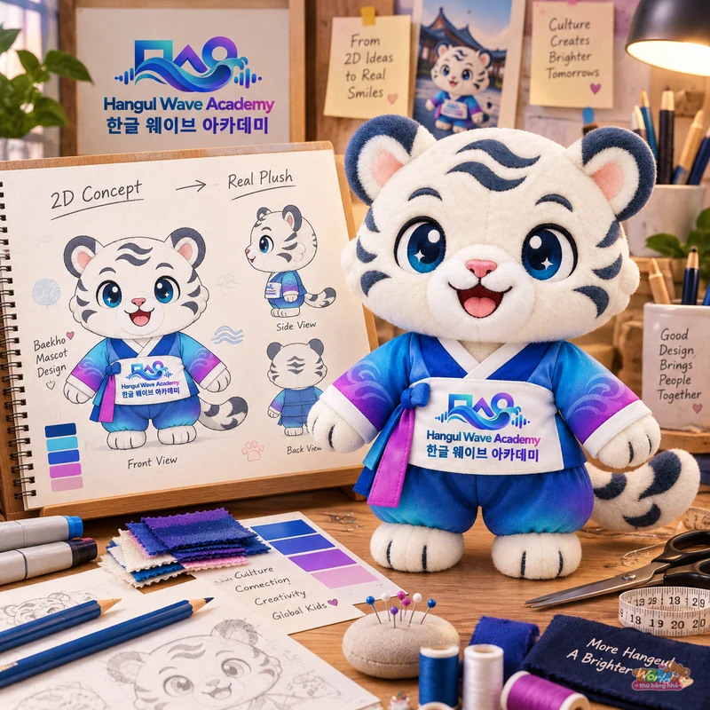 Ảnh bổ sung của Thú bông hổ trắng Baekho Wave đặt may theo yêu cầu