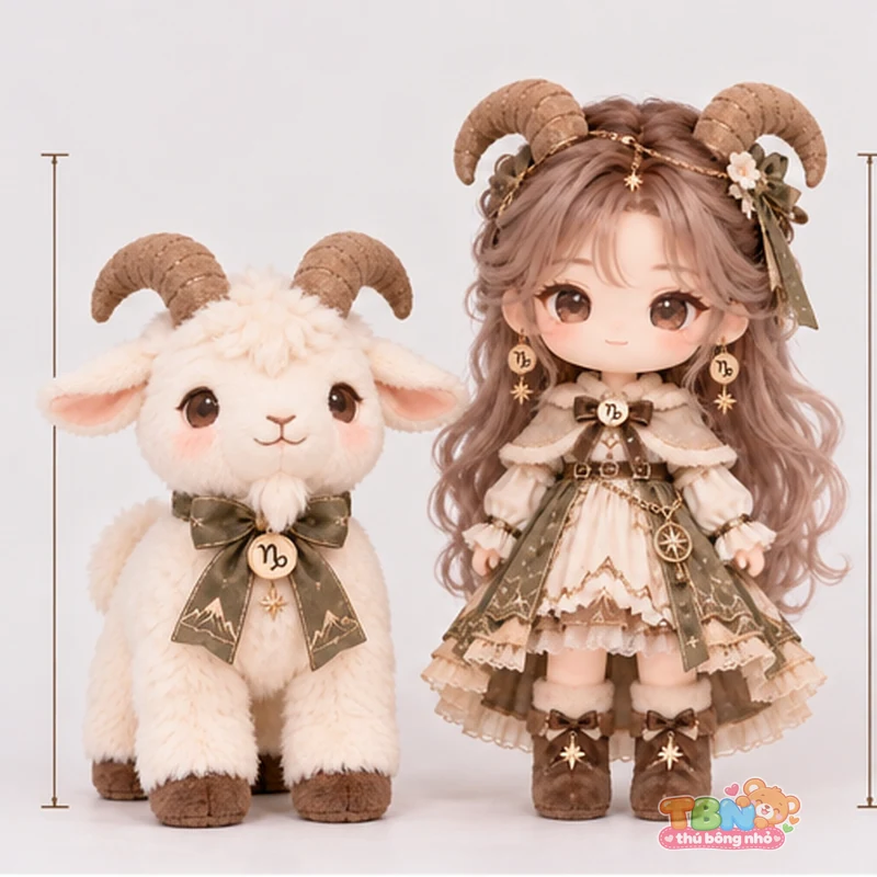 Ảnh bổ sung của Búp bê bông Ma Kết và dê nhỏ đặt may theo yêu cầu