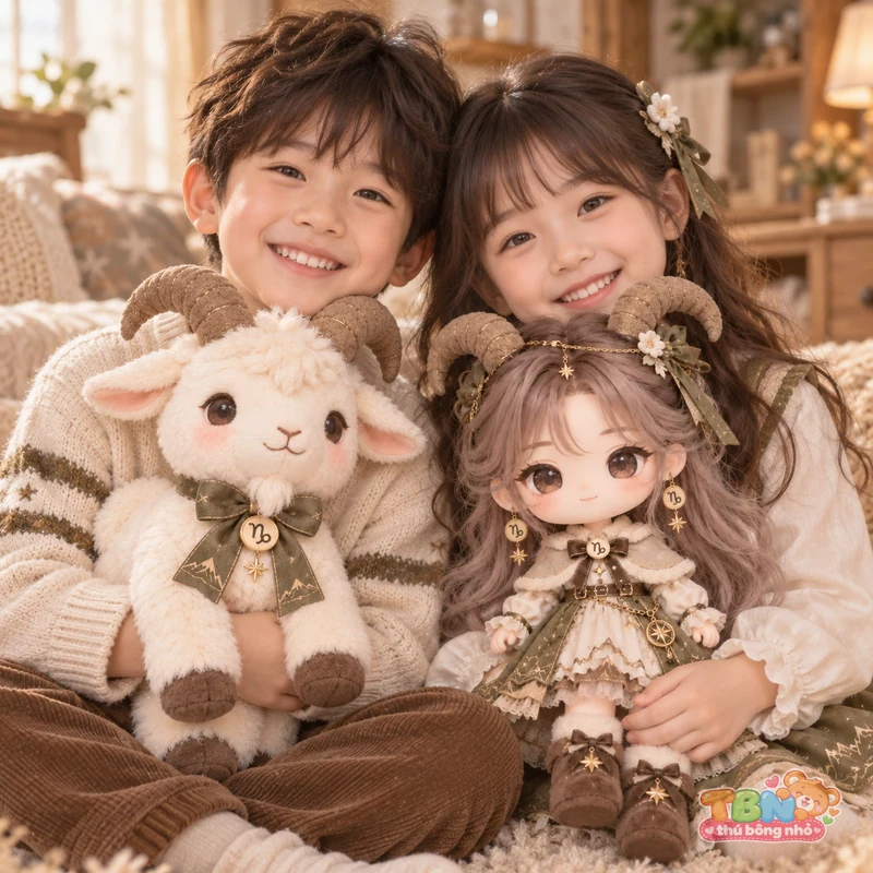 Ảnh bổ sung của Búp bê bông Ma Kết và dê nhỏ đặt may theo yêu cầu