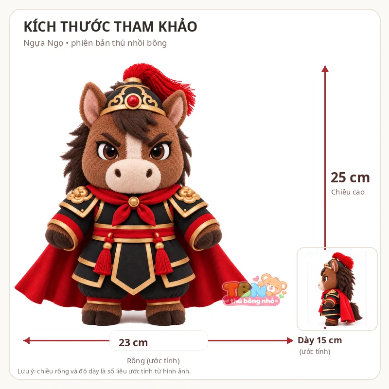 Ảnh bổ sung của Thú bông ngựa Ngọ võ tướng chibi theo yêu cầu