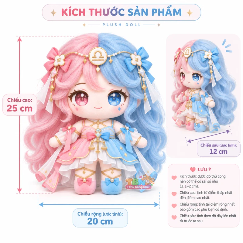 Ảnh bổ sung của Búp bê bông Thiên Bình Libra đặt may theo yêu cầu