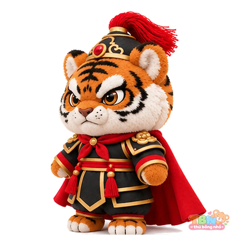 Thú bông Cọp Dần võ tướng chibi theo yêu cầu – góc nghiêng 45 độ